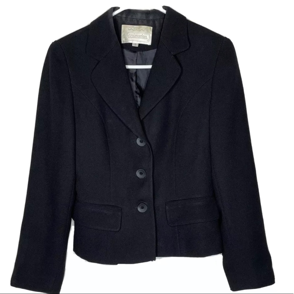 Karimadon Womens Black 3 Button Blazer Small